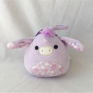 Delzi The Donkey Floral Squishmallow Clip 3” NWT